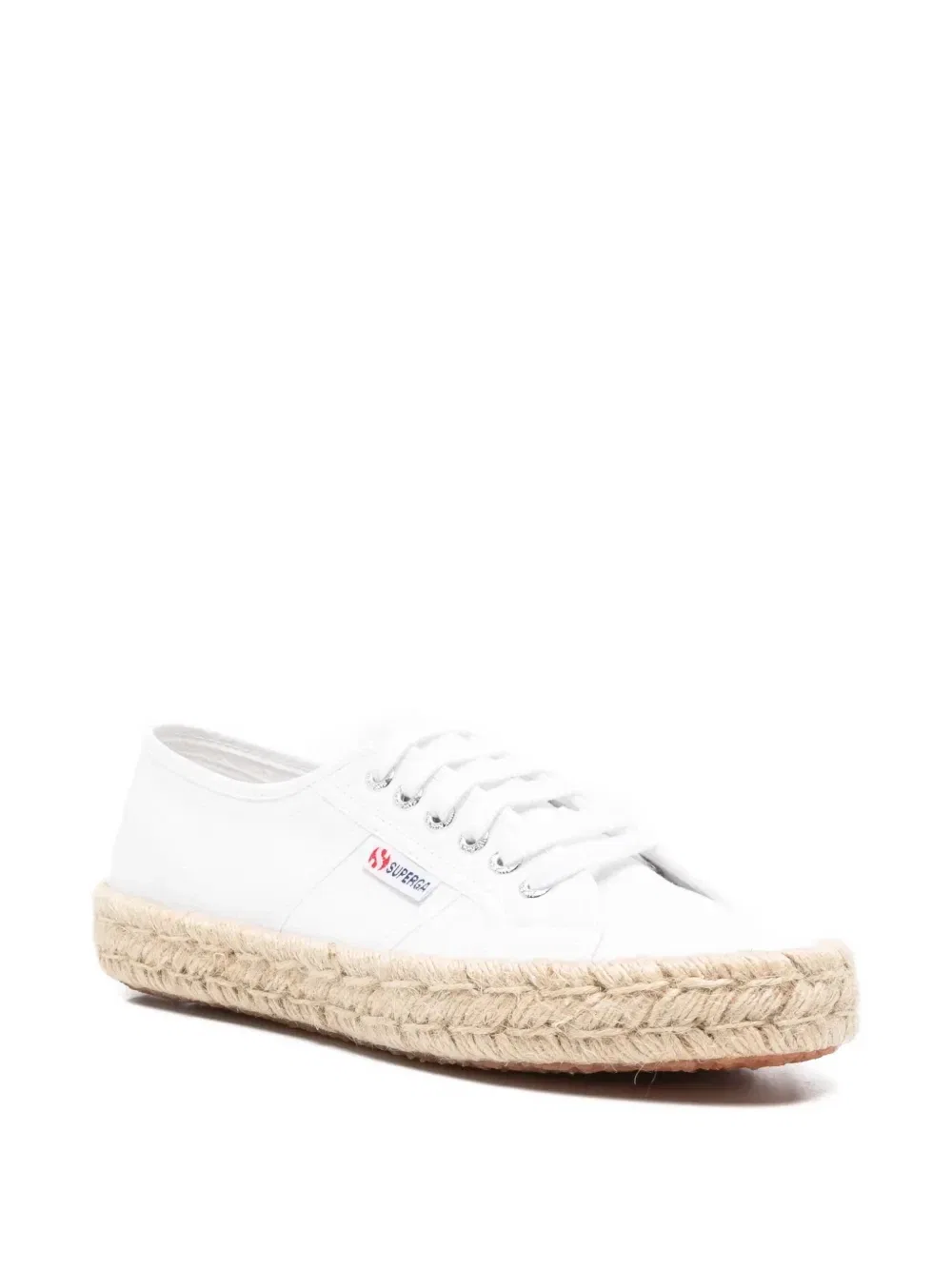 Кроссовки на шнуровке с плетеной подошвой Superga, белый — фото 2