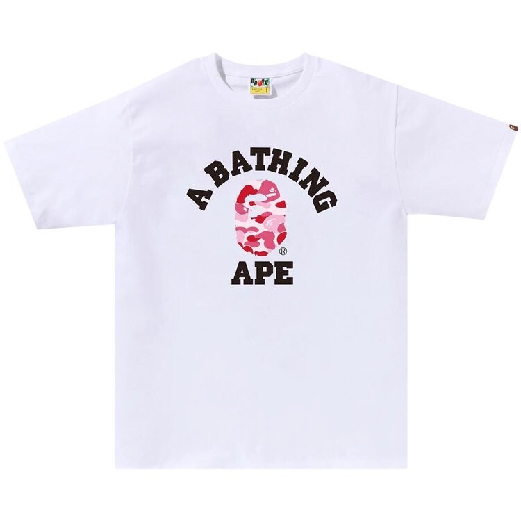

Футболка BAPE ABC Camo College 'White/Pink', белый
