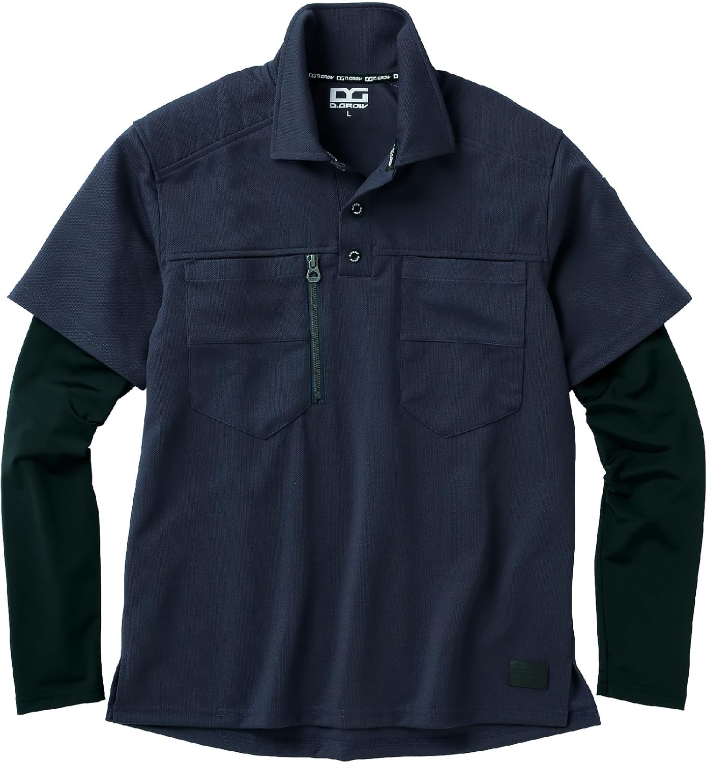

Мужская рубашка-поло Deeplo DG814, с имитацией многослойности D.Grow, темно-синий
