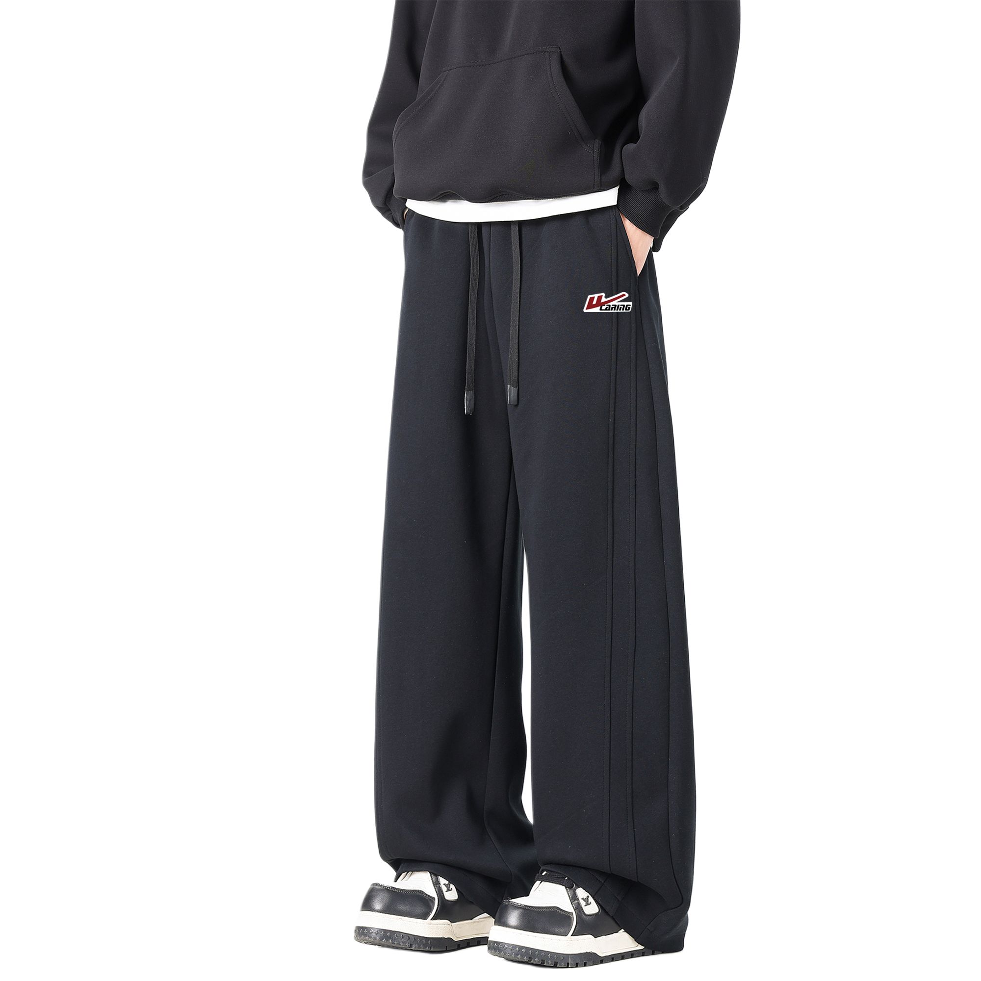 

Открытые улыбающиеся вязаные спортивные штаны Unisex WARRIOR, черный (diy badge)