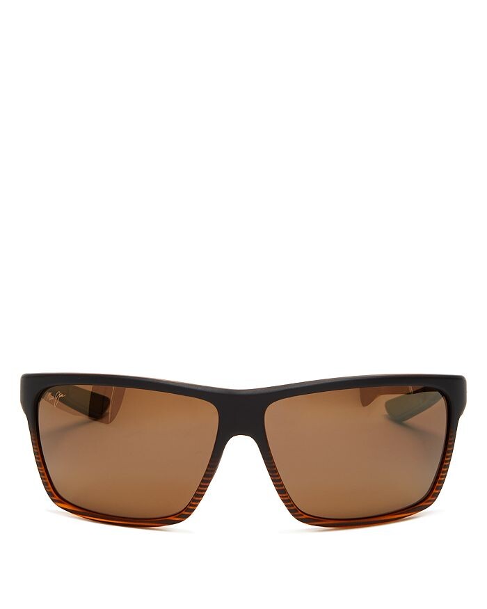 

Поляризованные квадратные солнцезащитные очки Maui Jim, 64 мм, коричневый