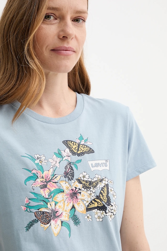 Хлопковая футболка THE PERFECT TEE Levi'S, синий — фото 4