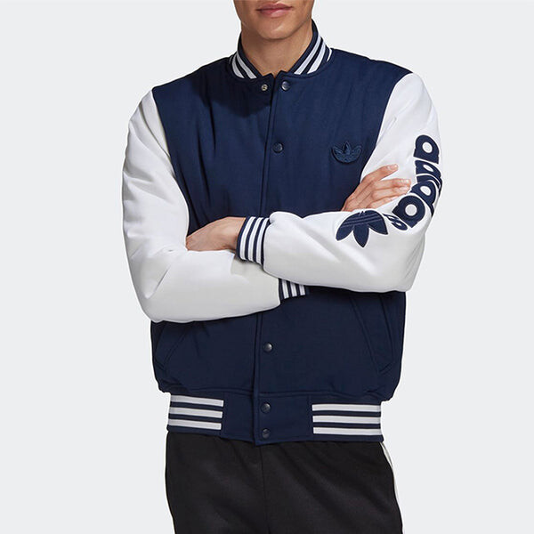 Куртка adidas originals Varsity Bomber Sports Jacket Blue, синий — фото 3