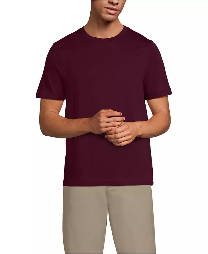 

Мужская футболка с коротким рукавом из хлопка Supima Lands' End, красный