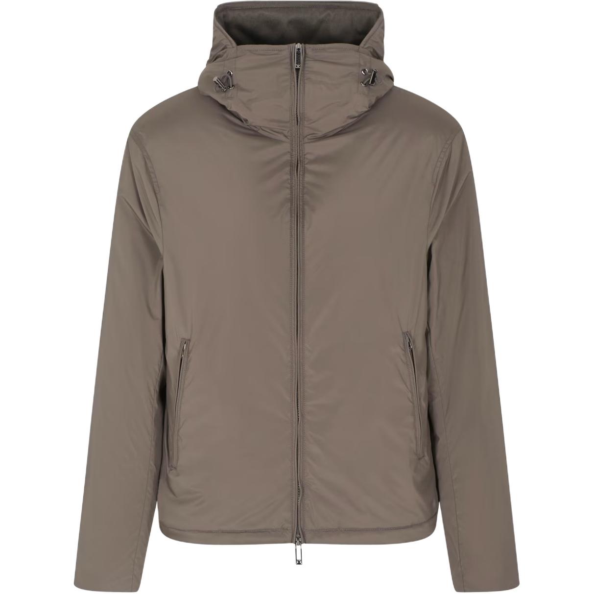 

Водоотталкивающая куртка с капюшоном из нейлона EMPORIO ARMANI, серый