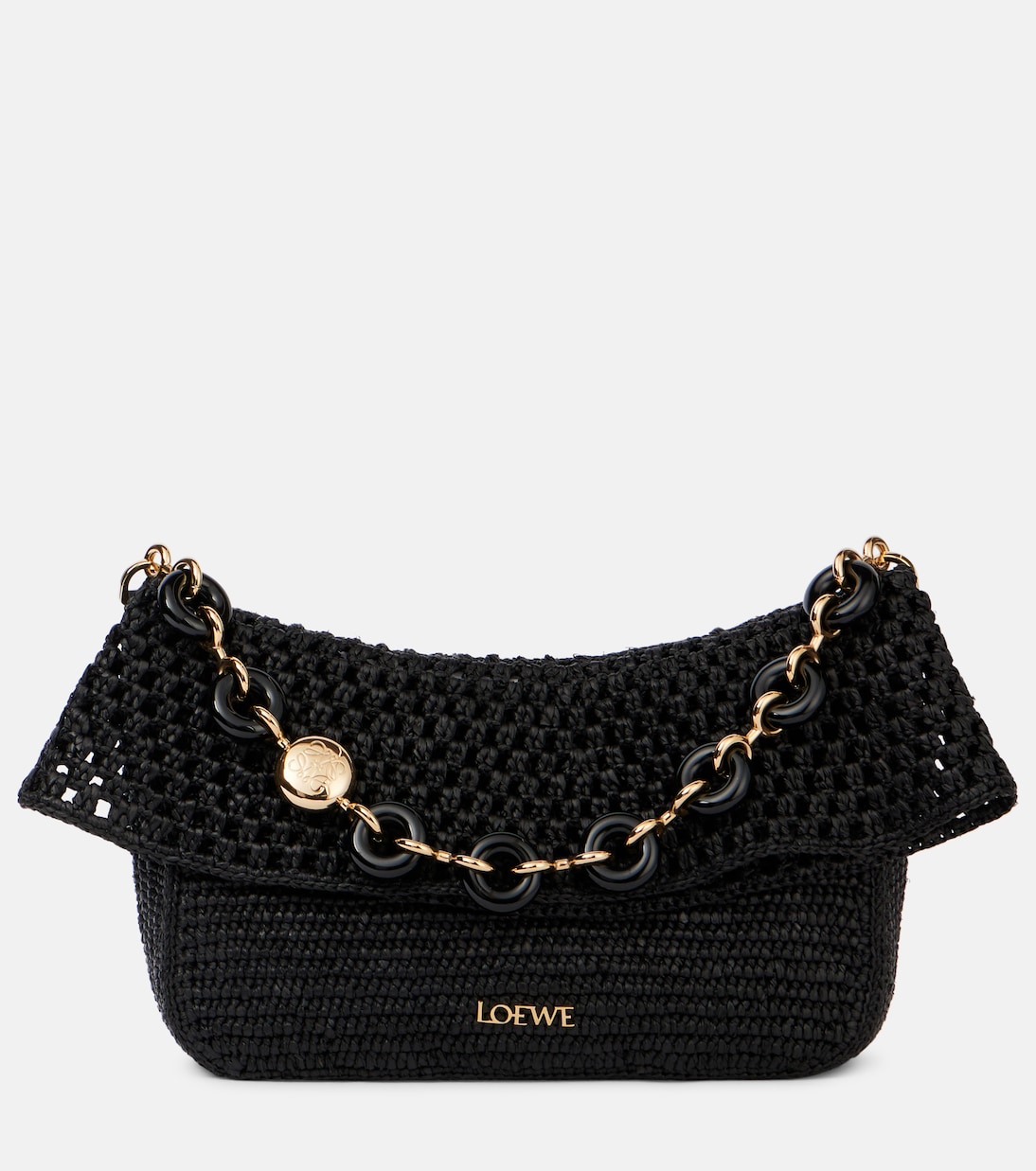 

Paula's Ibiza Ola маленькая плетёная сумка через плечо Loewe, черный
