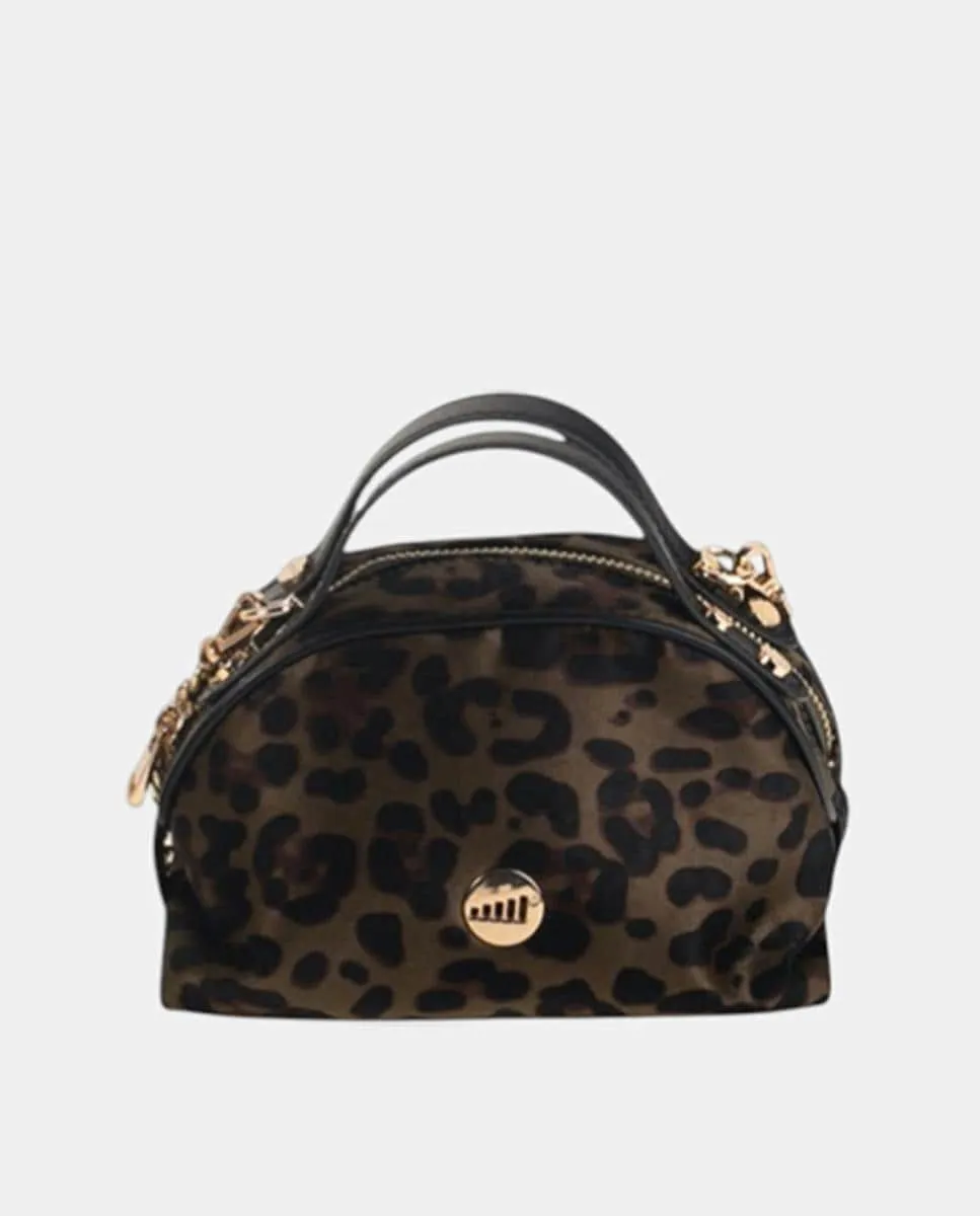 

Сумка с леопардовым принтом и металлической молнией Volum, хаки