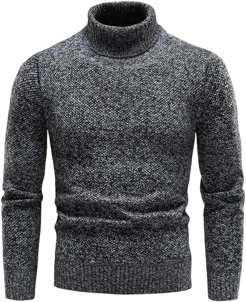Мужской утепленный водолазка из толстого флиса зимний теплый slim fit