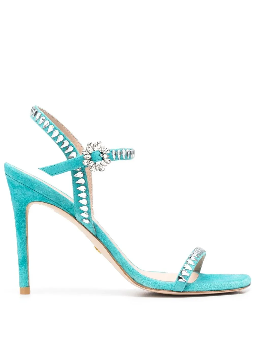 Декорированные босоножки с открытым носком Stuart Weitzman, синий