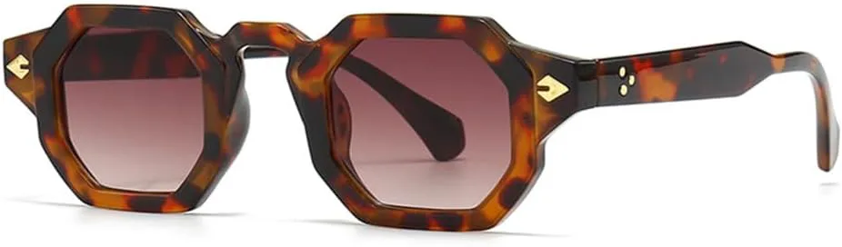 

Ретро-солнцезащитные очки Polygon для женщин с заклепками, градиентные линзы, защита от УФ-излучения UV400; мужские солнцезащитные очки в стиле панк HDUBFY, 3