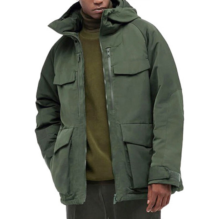 Мужской пуховик UNIQLO x White Mountaineering Hybrid, темно-зеленый — фото 3