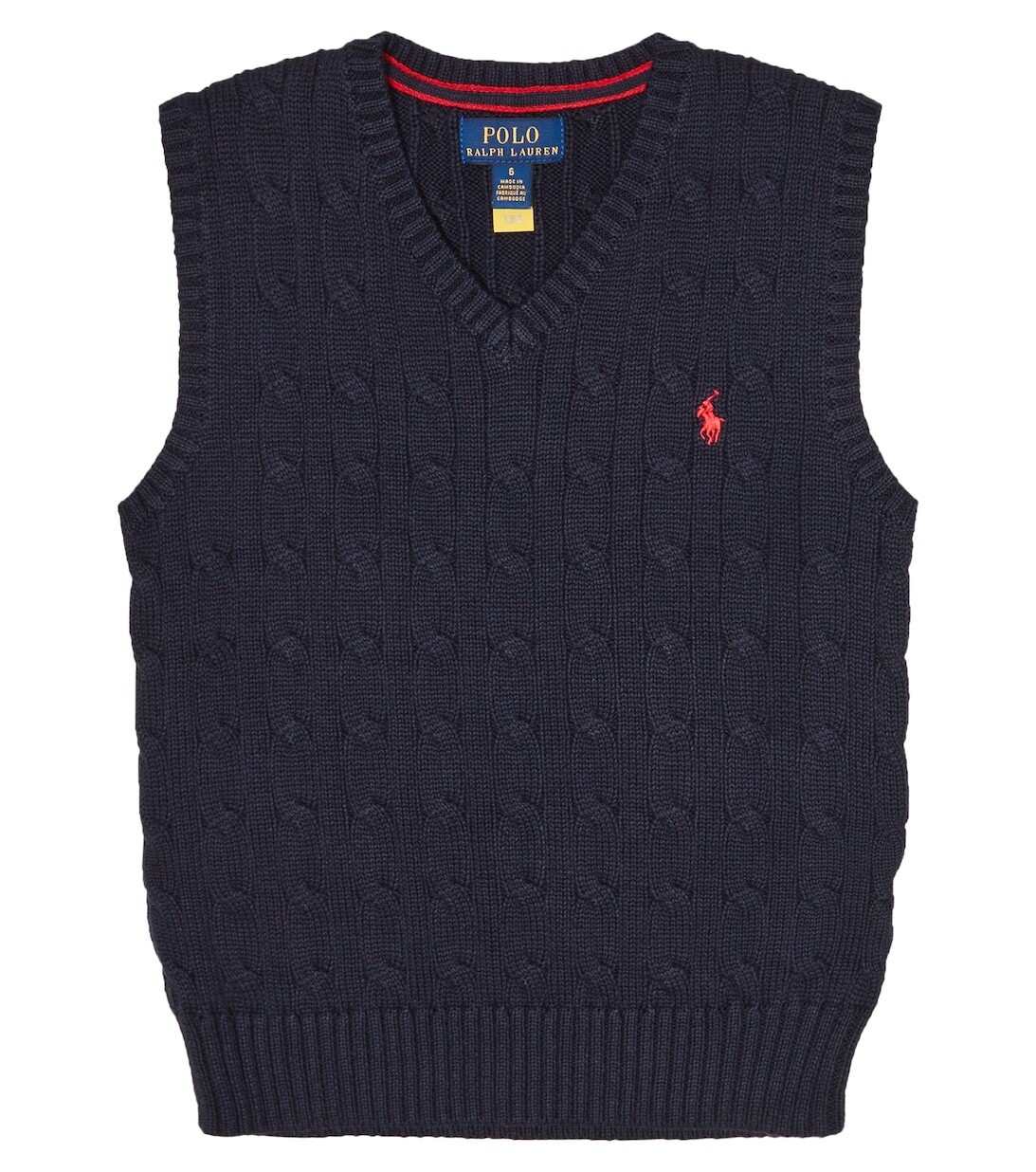 

Вязаный жилет из хлопка Polo Ralph Lauren, синий