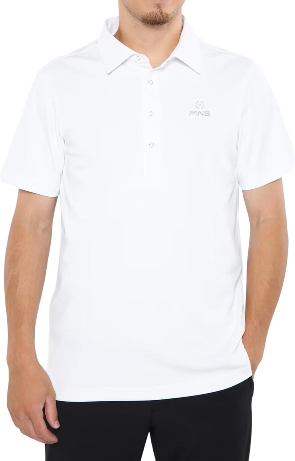 

Мужская поло-рубашка Ping с коротким рукавом (защита от УФ-излучения и испарительное охлаждение) / для гольфа / 621-4260811, белый
