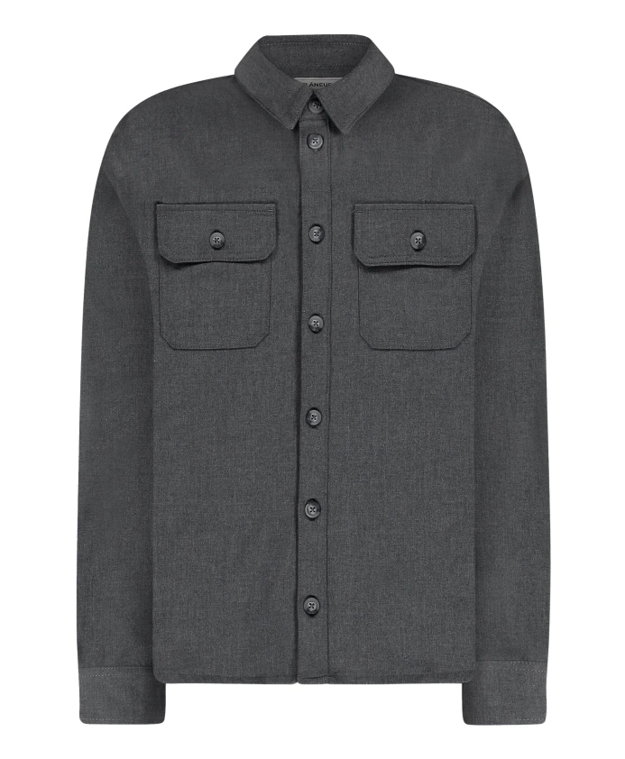 

Серая хлопковая рубашка с резиновой нашивкой FlãNeur, серый