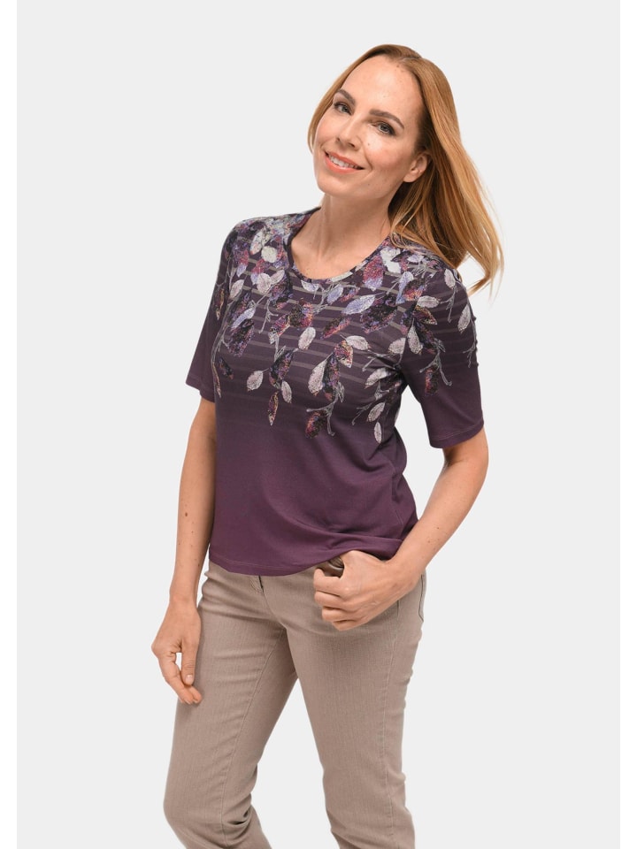 

Футболка с принтом в ярких ягодных тонах / узорчатая GOLDNER, Фиолетовый, Футболка с принтом в ярких ягодных тонах / узорчатая GOLDNER