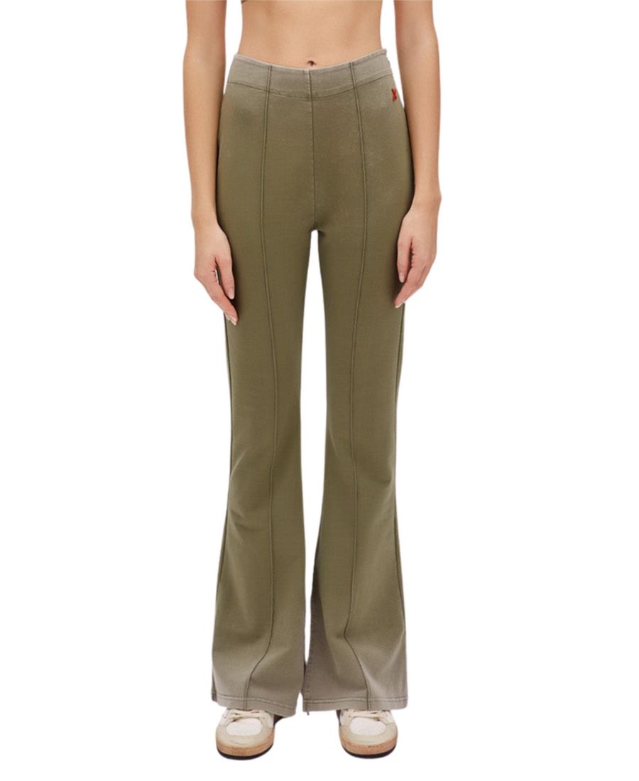 

Женские спортивные брюки-клеш с эффектом кислотной стирки PCFG, Covert green