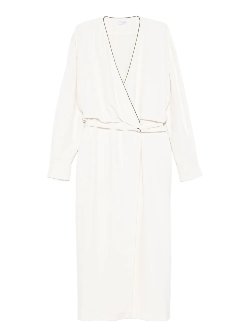 

Декорированное платье с запахом Brunello Cucinelli, белый