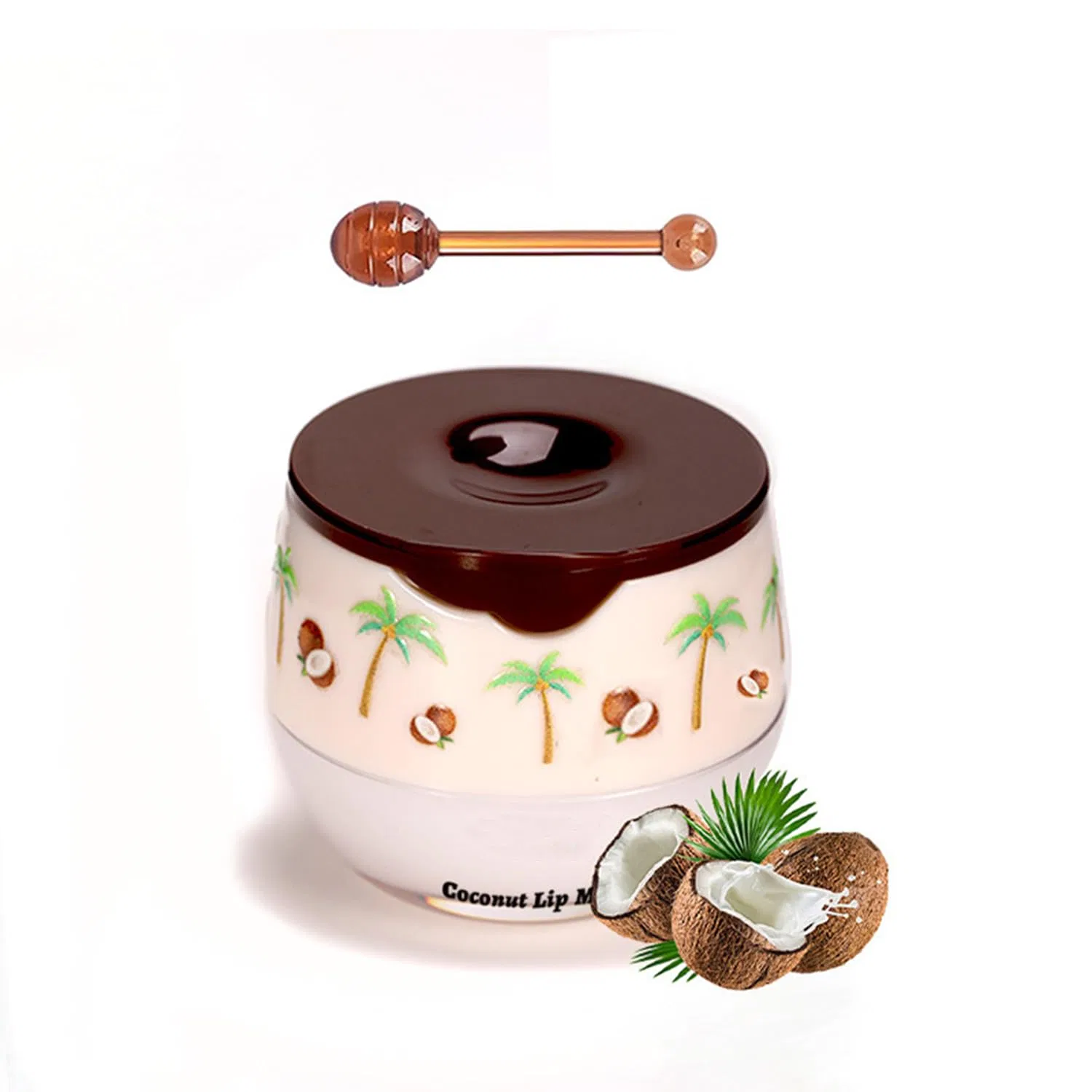 Маска-бальзам для губ Honeybalm с медом и клубникой, кокос Amourglint, #Coconut