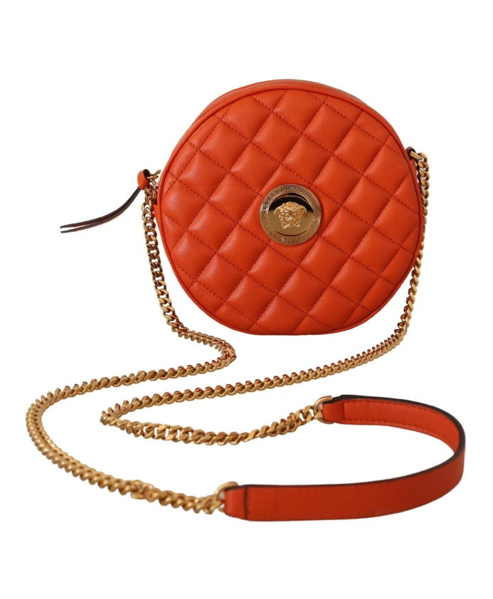 

Кожаная сумка через плечо Versace, красный