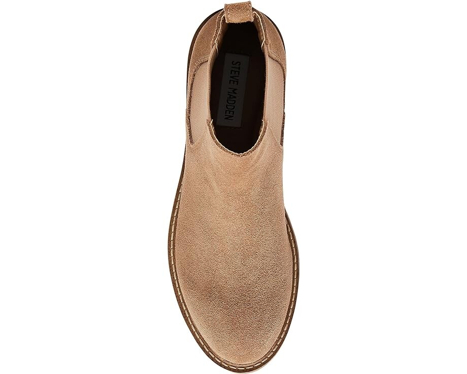 Ботинки женские Steve Madden Leopold Bootie кожаные с круглым носком, бежевый — фото 2