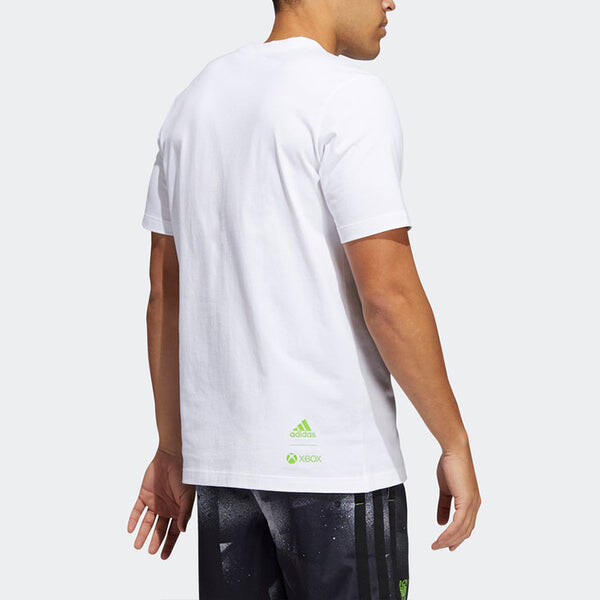 Футболка adidas Casual Breathable Printing Round Neck Short Sleeve White, белый — фото 4