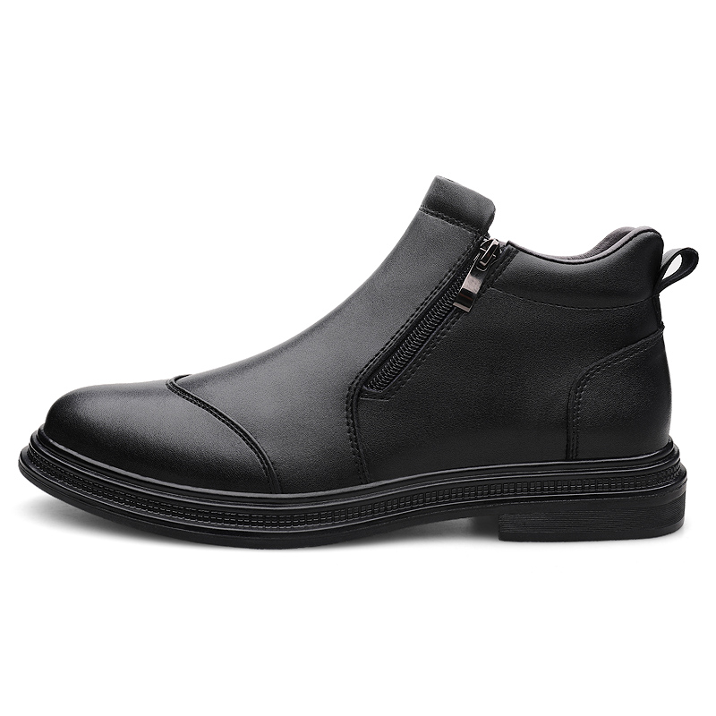 

XIMO BULL Мужские черные зимние ботинки на шнуровке с меховой подкладкой, цвет Black Fleece-Lined