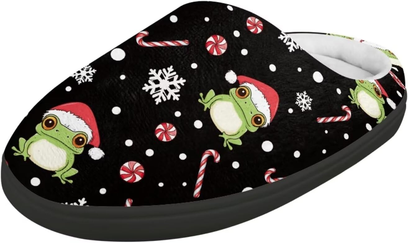 

POLERO Милые тапочки для детей, девочек, зимние теплые домашние тапочки, детские тапочки для мальчиков, Xmas Frog