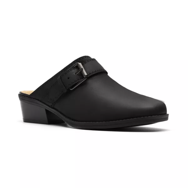 Даниэль женские кожаные мюли без задника Clarks, цвет black leather