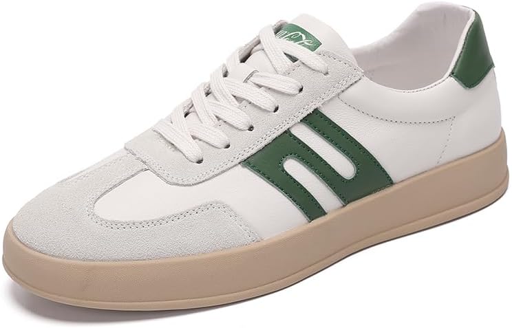 

Мужские стильные кроссовки из натуральной кожи на шнуровке, всесезонные, спортивные и повседневные Meixi Mobile, белый/зеленый