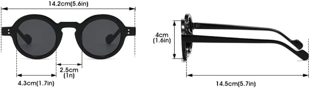 

Модные круглые солнцезащитные очки для женщин в маленькой оправе, роскошные солнцезащитные очки в винтажном стиле с заклепками VRTRFFTR, Black-lightbrown