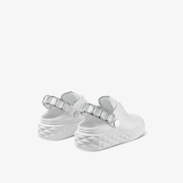 Кожаные низкие кеды Diamond Maxi с кристаллами Jimmy Choo, белый — фото 4