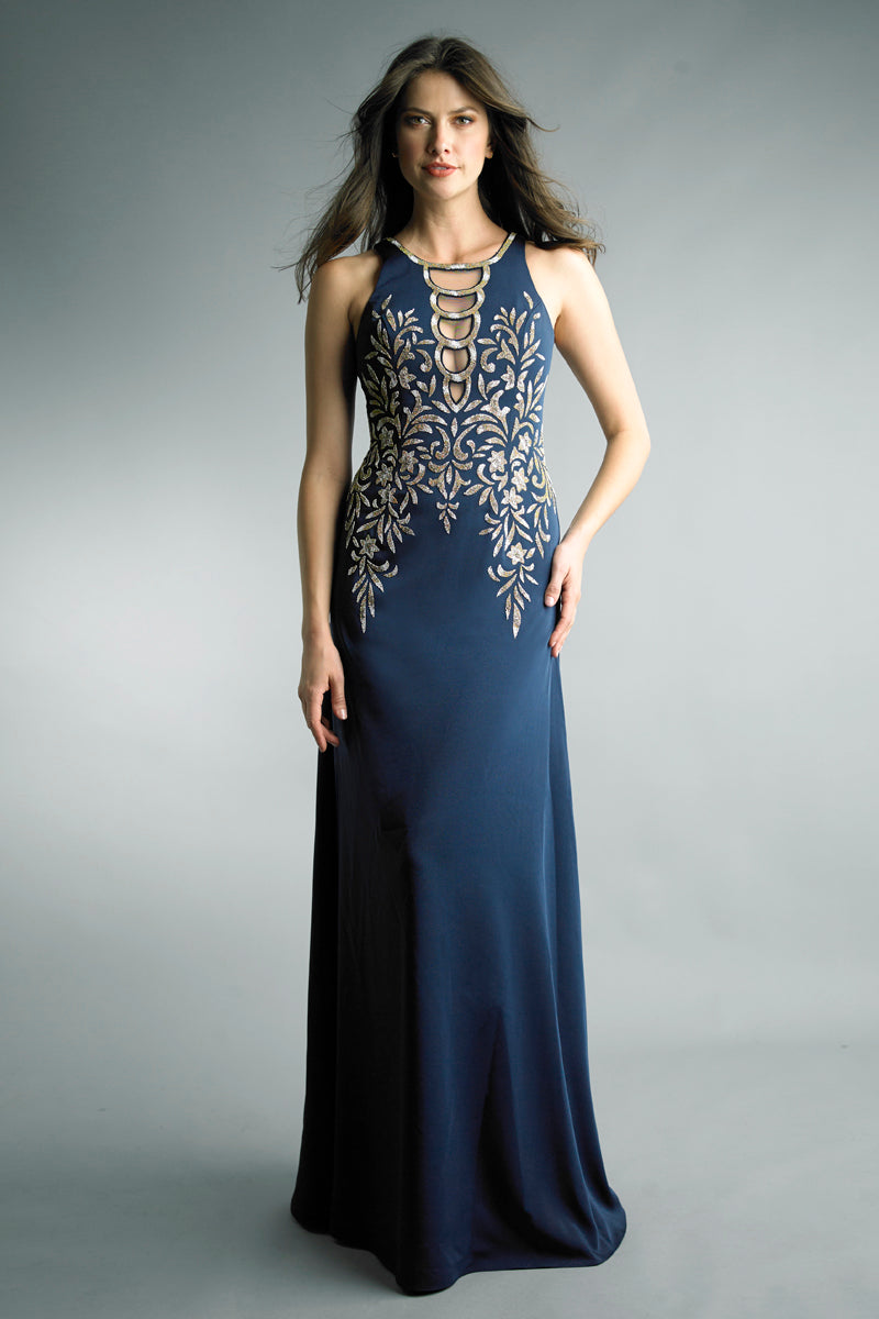 

Вечернее платье без рукавов Basix Black Label, темно-синий