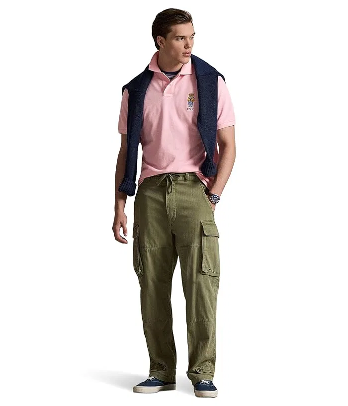 Футболка поло с вышивкой медведя Classic Fit Polo Ralph Lauren, Faded Mint/Lavender Multi — фото 4