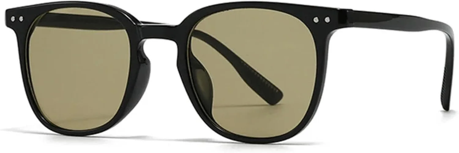 

Модные солнцезащитные очки для женщин, солнцезащитные очки UV400 в стиле ретро с градиентом, мужские солнцезащитные очки с заклепками TVTBBVV, Black Olive Green