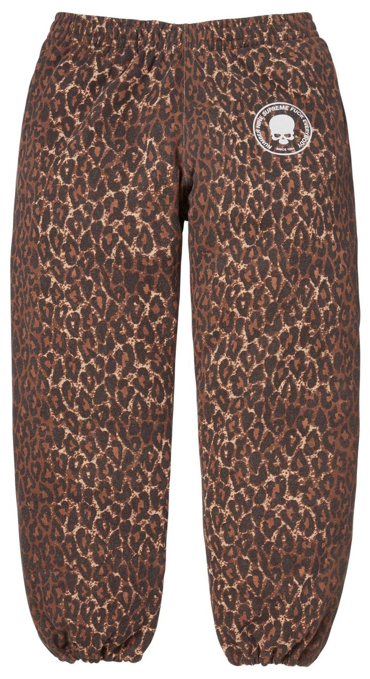 

Спортивные штаны Supreme x Number (N)Ine на шнуровке, леопардовый принт