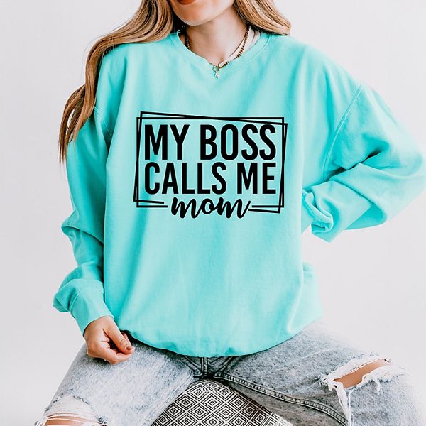 

Легкий свитшот My boss calls me mom с эффектом garment dyed Simply Sage Market, Chalky Mint, Зеленый, Легкий свитшот My boss calls me mom с эффектом garment dyed Simply Sage Market, Chalky Mint