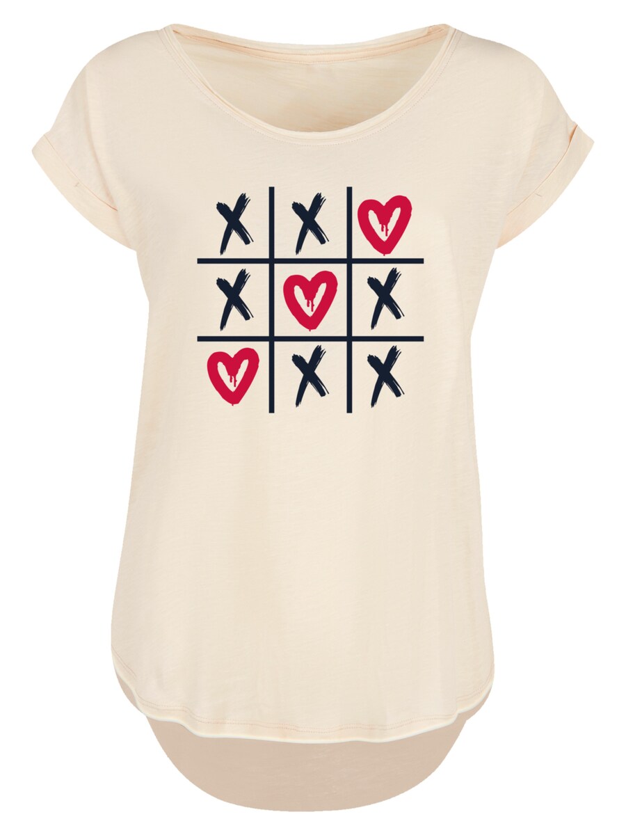 

Рубашка F4NT4STIC Valentinstag Herz Tic Tac Toe, песочный