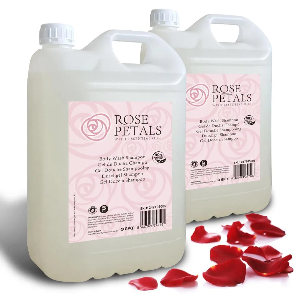 Гель для душа и шампунь 2-в-1 «Rose Petals» от GPQ, 2 x 5 л Gpq