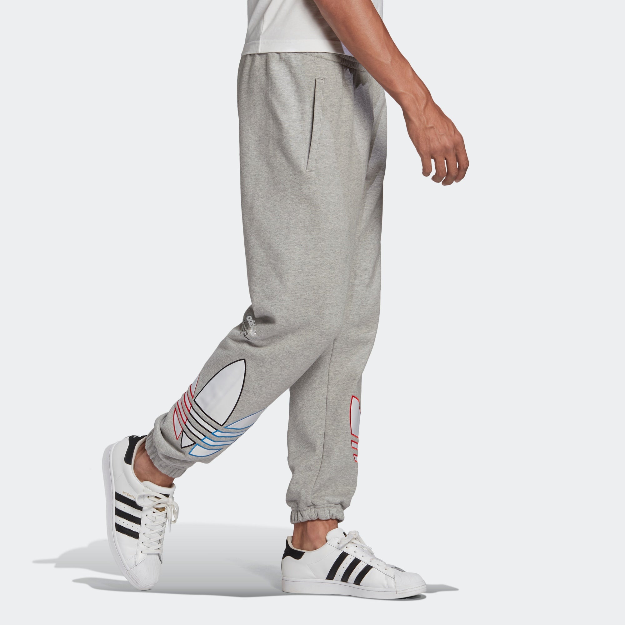 Спортивные брюки adidas Adicolor Tricolor Trefoil Sweat Pants GN3575, серый — фото 4