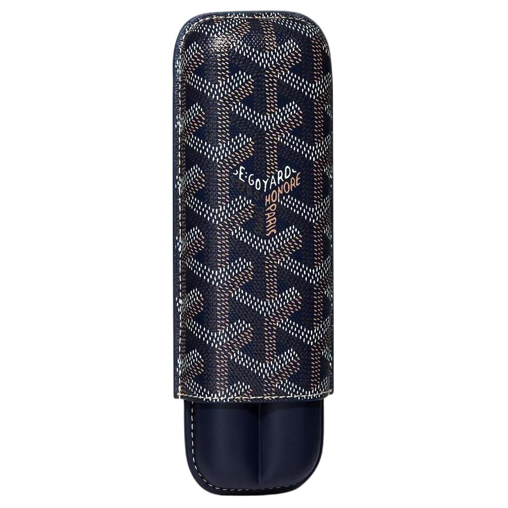 

Goyard Сумка-органайзер для сигар Churchill Canvas With Heifer Skin Dog's Teeth Cigar Box Bag Merch Unisex Marine Blue
