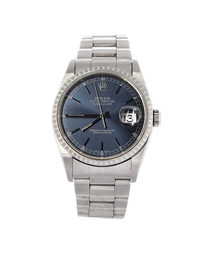 

Часы Oyster Perpetual Datejust автоматические, корпус из нержавеющей стали, 36 мм Pre-Owned Rolex, синий