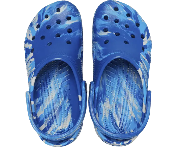 Классические мраморные сабо Crocs женские, цвет Blue Bolt / Multi — фото 3