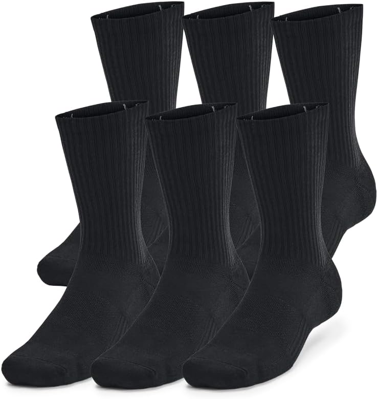 

Тренировочные носки Under Armour Youth Cotton Crew, несколько пар, (001) Black/Black/White