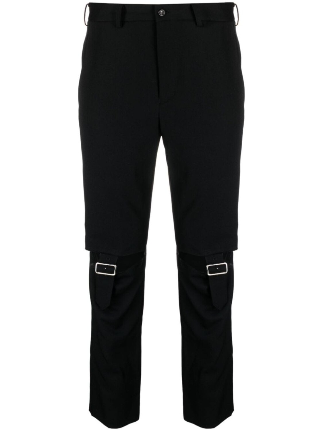 

Black Comme Des Garçons брюки скинни с вырезами и пряжками, черный