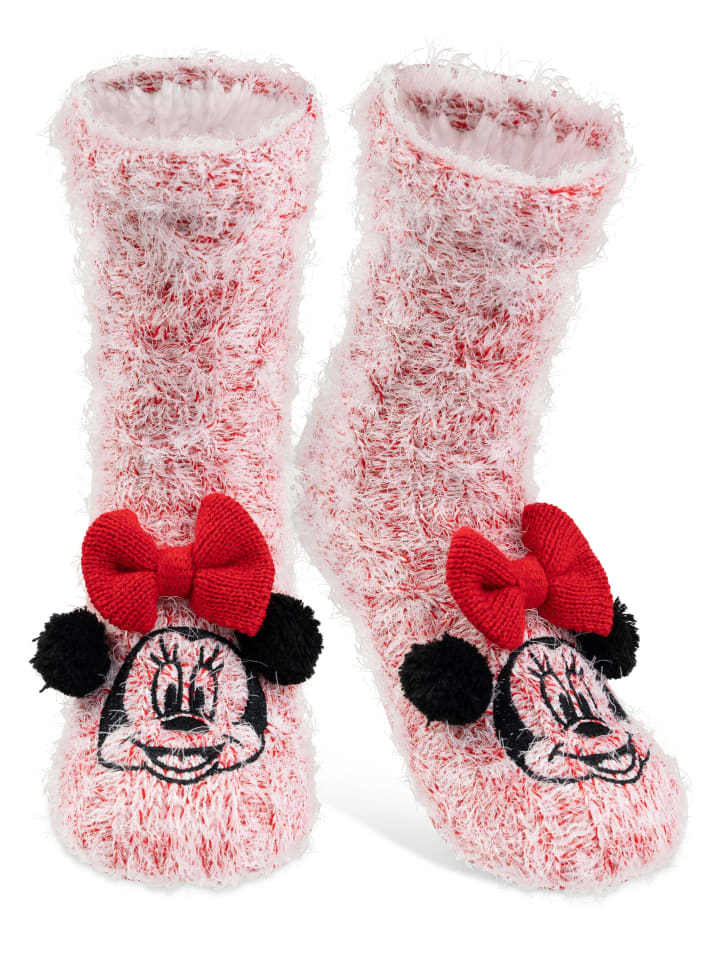 

Носки United Labels Disney Minnie Mouse Hüttensocken Haussocken Sherpa Kuschelsocken, красный