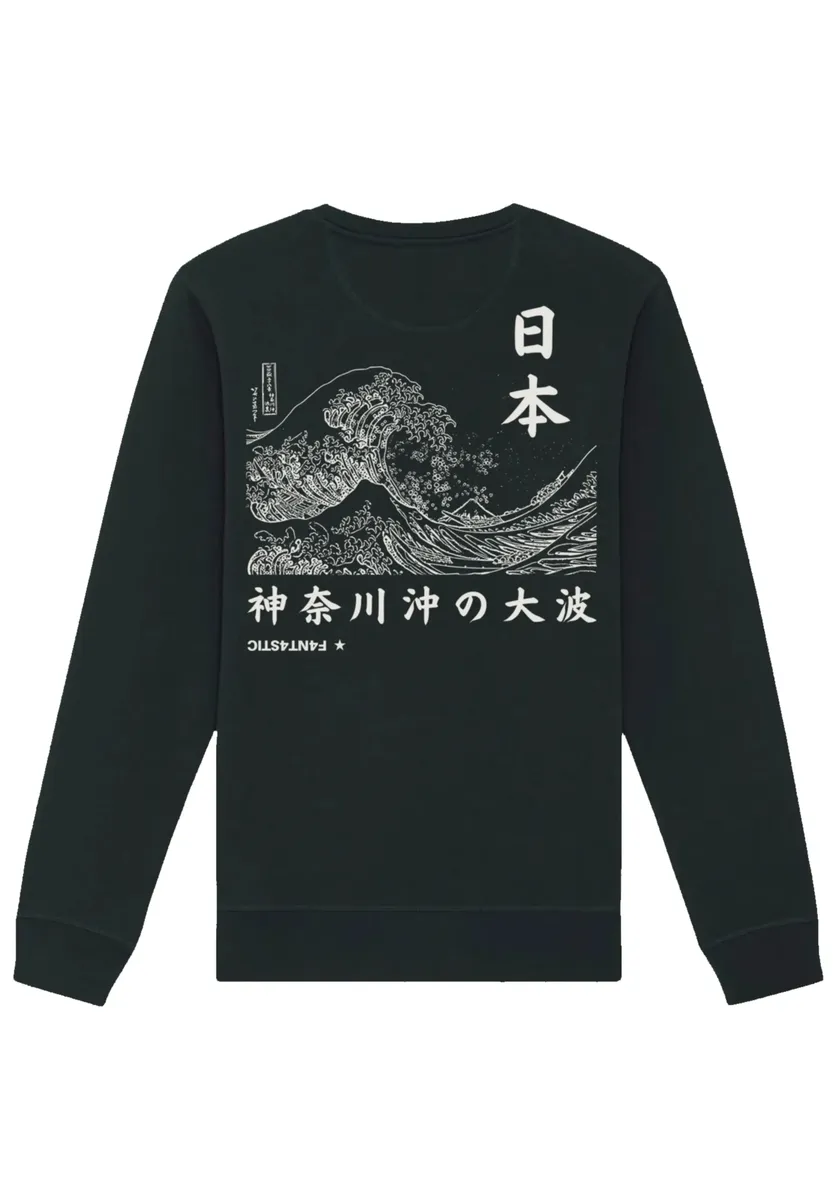 

F4NT4STIC Толстовка "Kanagawa Wave Japan", принт, черный
