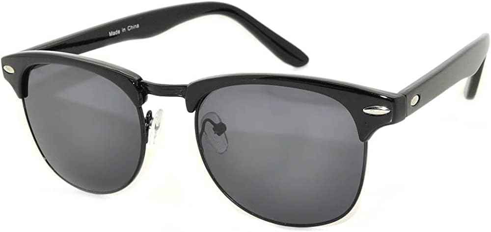 

Солнцезащитные очки OWL с полуободковой оправой, металлическими и пластиковыми линзами, для мужчин и женщин, с защитой от УФ-излучения UV400, дымчатые линзы, винтажный ретро-стиль, Black / Smoke