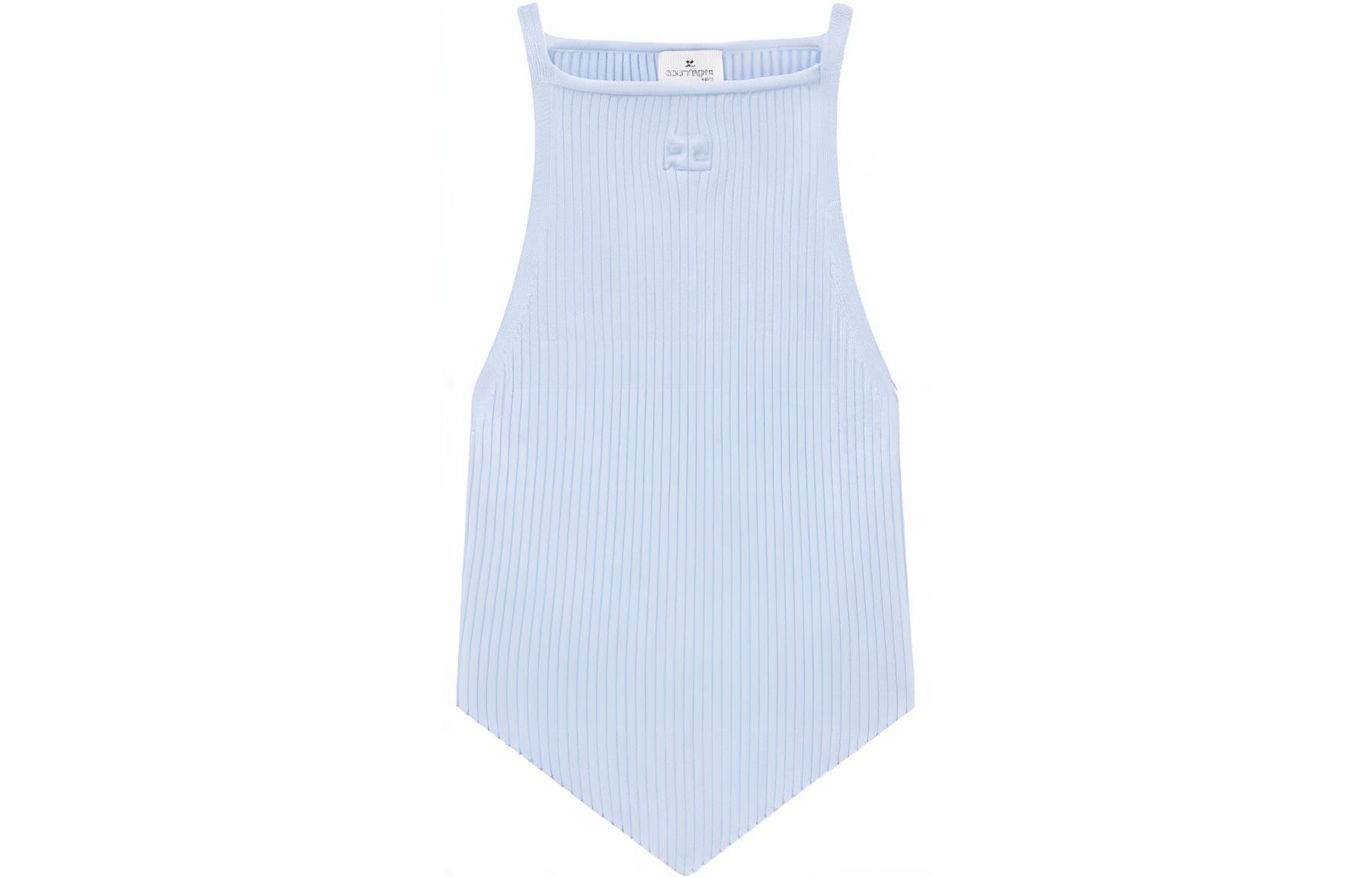 

Матовый ребристый топ COURREGES, синий