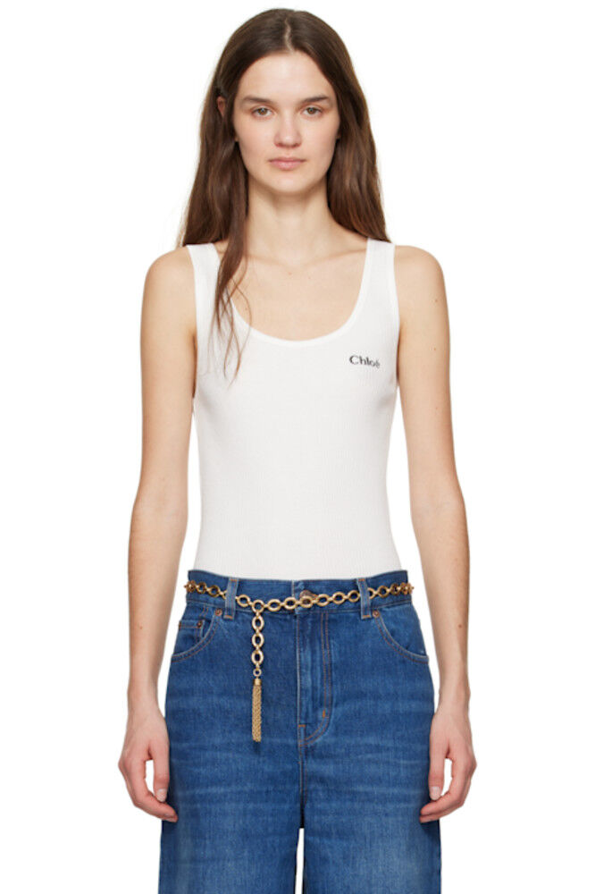 

Белая майка с логотипом Chloé