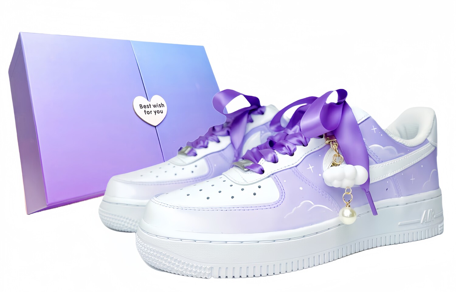 

Кроссовки Nike Air Force 1 Skateboard Shoes Women's Low-Top Purple White